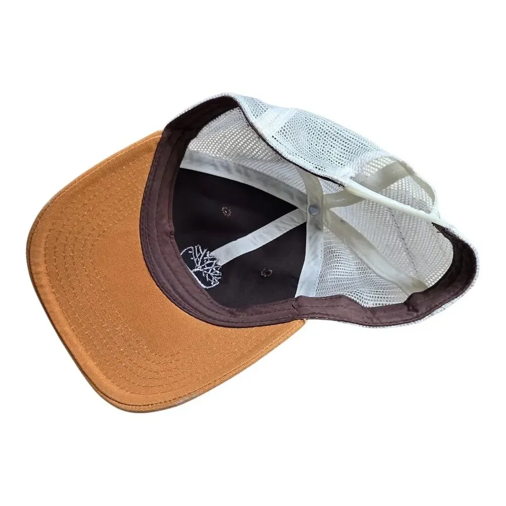 Timberland PRO Gritman Canvas Trucker Hat Mens Brown White Mesh Snapback Cap